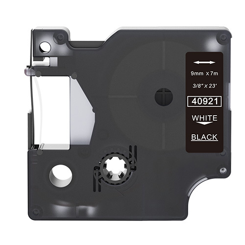 Dymo 40921 kompatibilis címkeszalag, fekete alapon fehér, 9mm x 7m