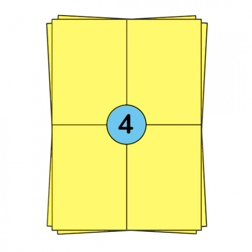A4 íves címkék 104 x 148 mm, sárga, 400 címke