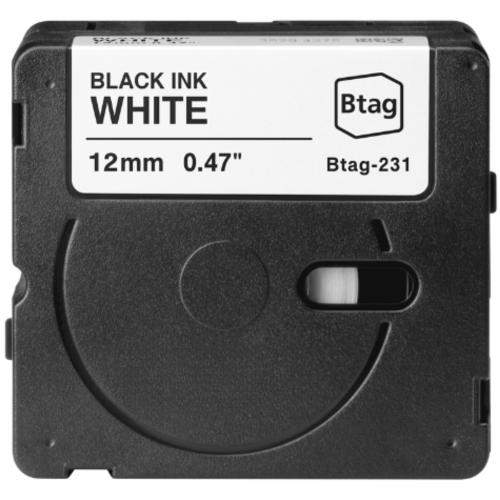 Brother Btag-231 kompatibilis címkeszalag fehér alapon fekete 12mm