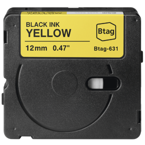 Brother Btag-631 kompatibilis címkeszalag sárga alapon fekete 12mm