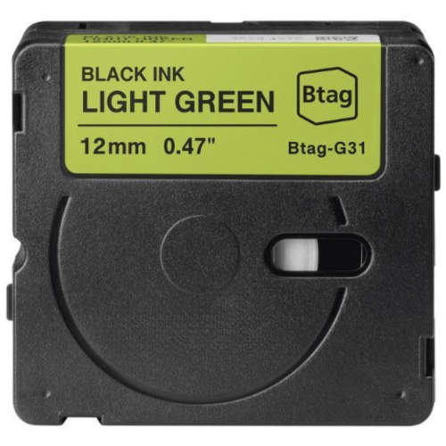 Brother Btag-G31 kompatibilis címkeszalag világoszöld alapon fekete 12mm