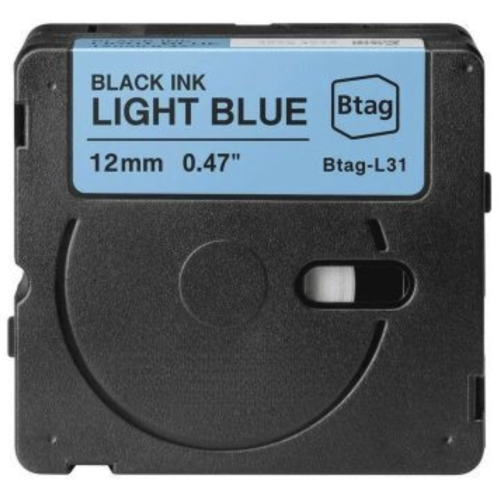 Brother Btag-L31 kompatibilis címkeszalag világoskék alapon fekete 12mm