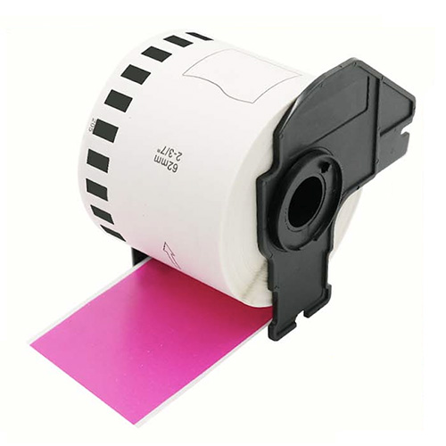 Brother DK-22205 kompatibilis rózsaszín címkék, 62mm x 30,48m