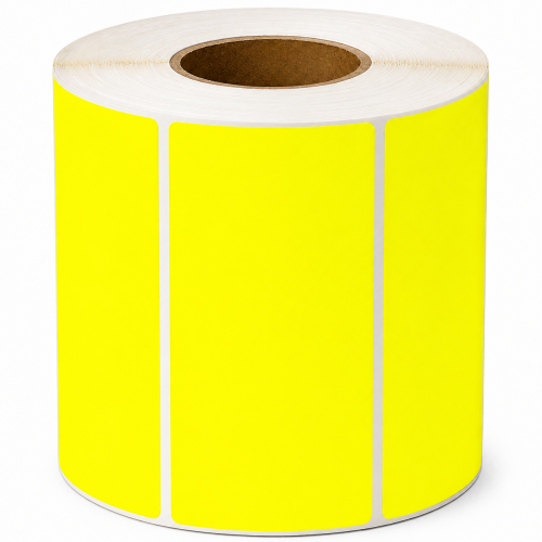 Zebra kompatibilis címkék, 100 x 50mm, 1000 címke, hőtranszfer, fluoreszkáló sárga